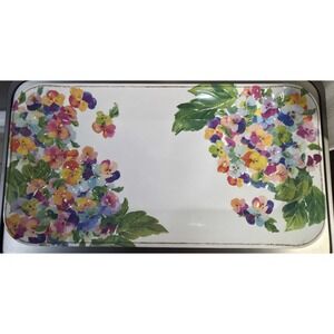 Rachel Zoe Melamine Serving Platter Pansy Floral‎ 15.25"x8"